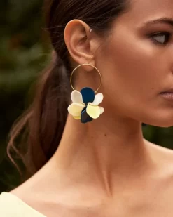 Mujer Lady Pipa Joyas-Pendientes Petalos De Malababa