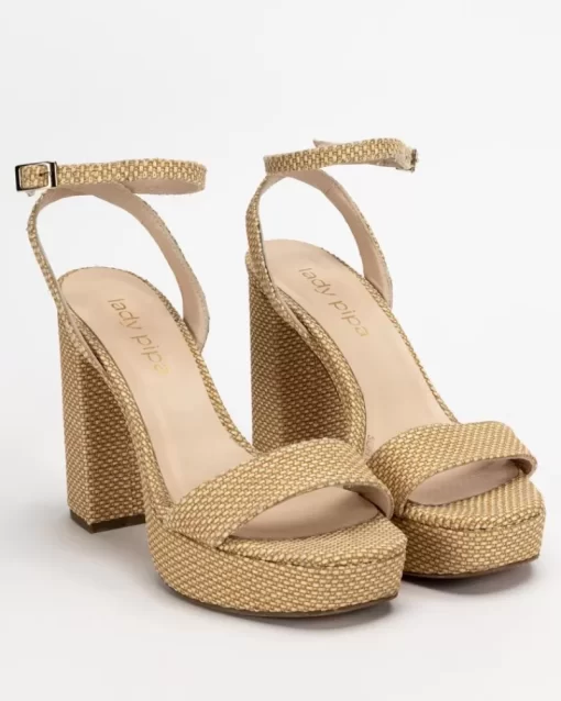 Mujer Lady Pipa Zapatos-Sandalia Loira